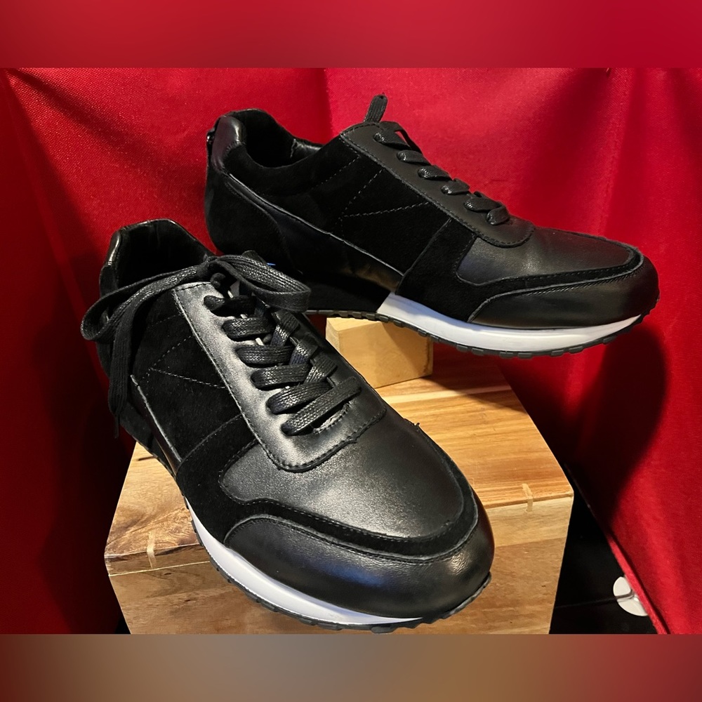 Marc Nolan Ash Black Leather Trainers ***NEW*** Size 11 - Calfskin and Lambskin